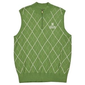 Peter Millar Sweater Vest‎ Men's Large 1/4 Zip Golf Silk Cashmere St. Andrews